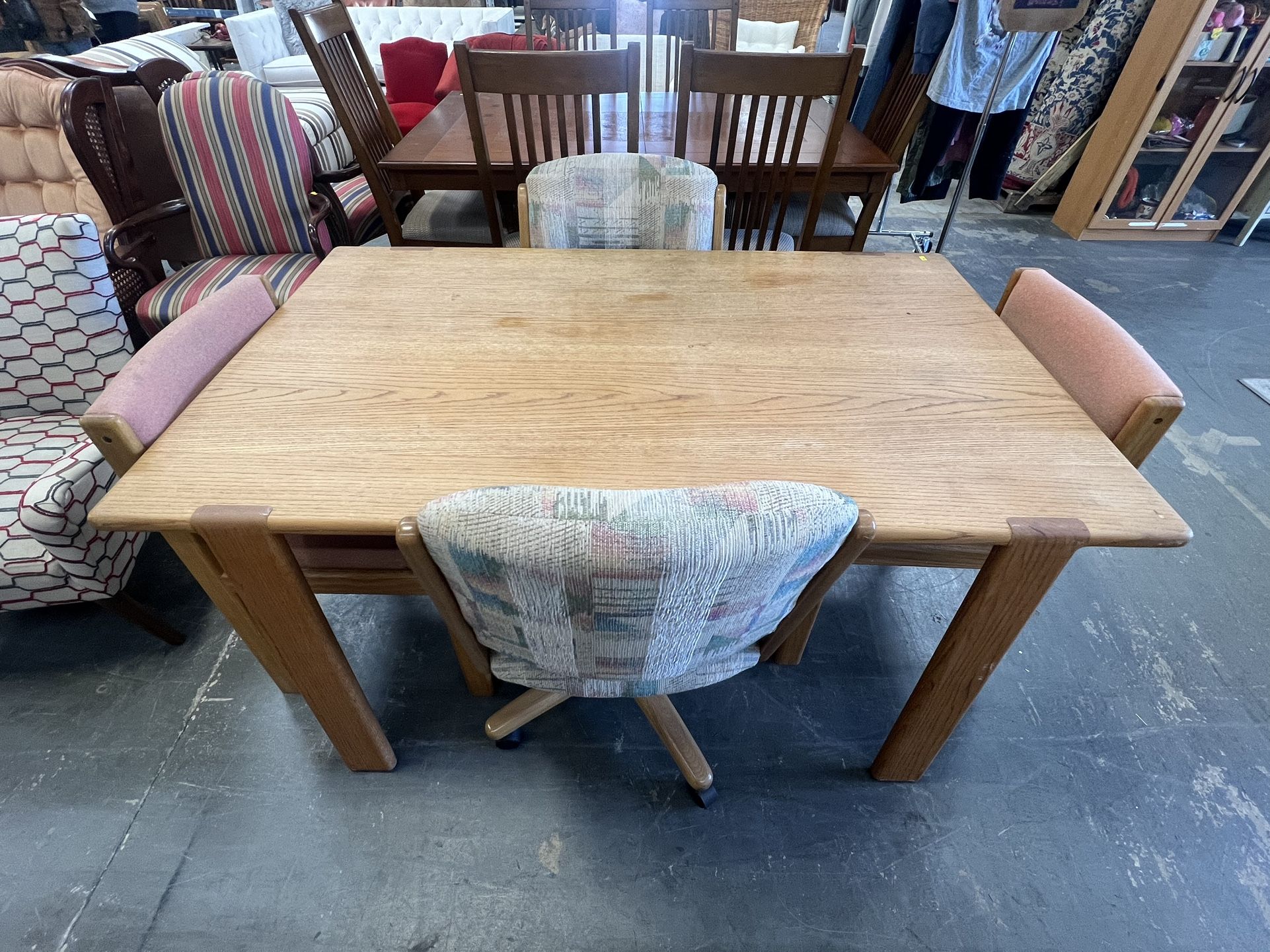 Vintage Dining Table + 4 Chairs