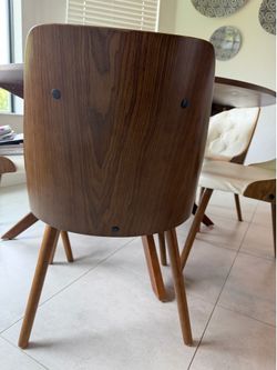 Mid Century walnut wood dining chair