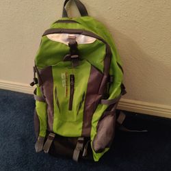 Green Hiking School Backpack 