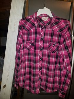 OP button-up plaid long sleeve shirt