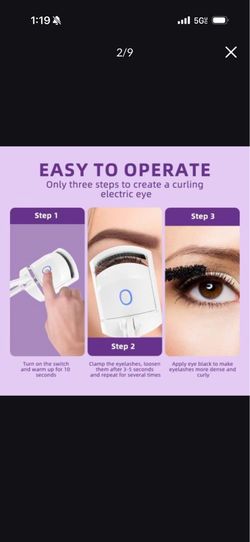 Heated Eyelash Curler, Electric Eyelash Curlers, Type-C Rechargeable Eye Lash Curler, 2 Heating Modes, Curling Eye Lashes Quickly Naturally and Long L
