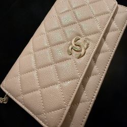 Chanel cream and gold leather Purse