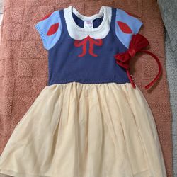 Snow white Dress With Headband 