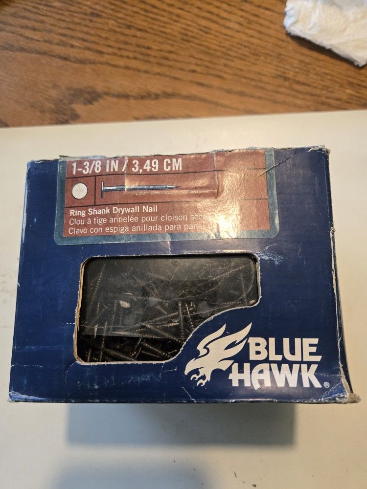Blue Hawk Ring Shank 1-3/8" Drywall Nails 5lb Box