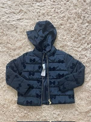 Jacadi Navy Blue Flocked Bow Down  Jacket 6A(110cm)