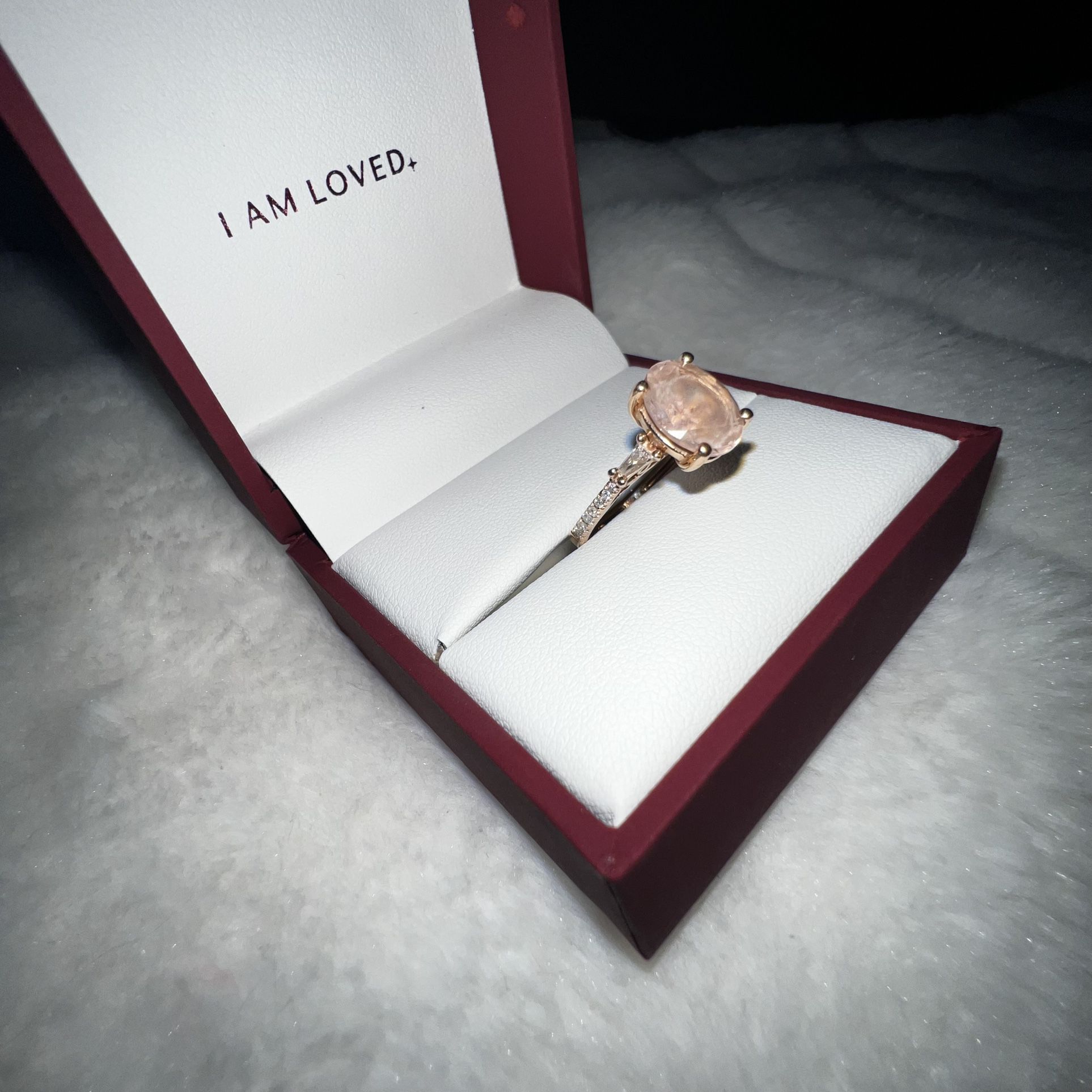 Helzberg Shades of Love™ Morganite & 1/5 ct. tw. Diamond Ring in 14K Rose Gold Size 4