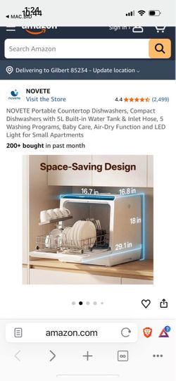 NOVETE Portable Countertop Dishwasher