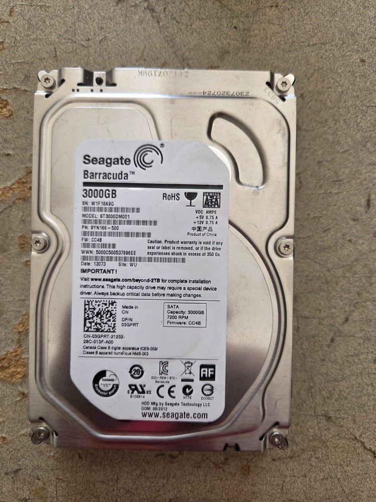 3TB SEAGATE HARD DRIVE
