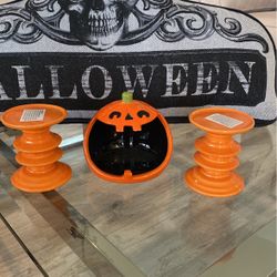 Candle holder and pumpkin candle Insert