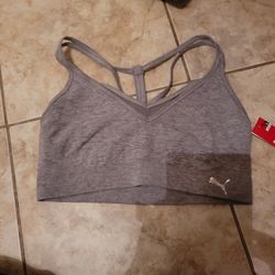 Womens Grey Puma Bra Large New With Tag
