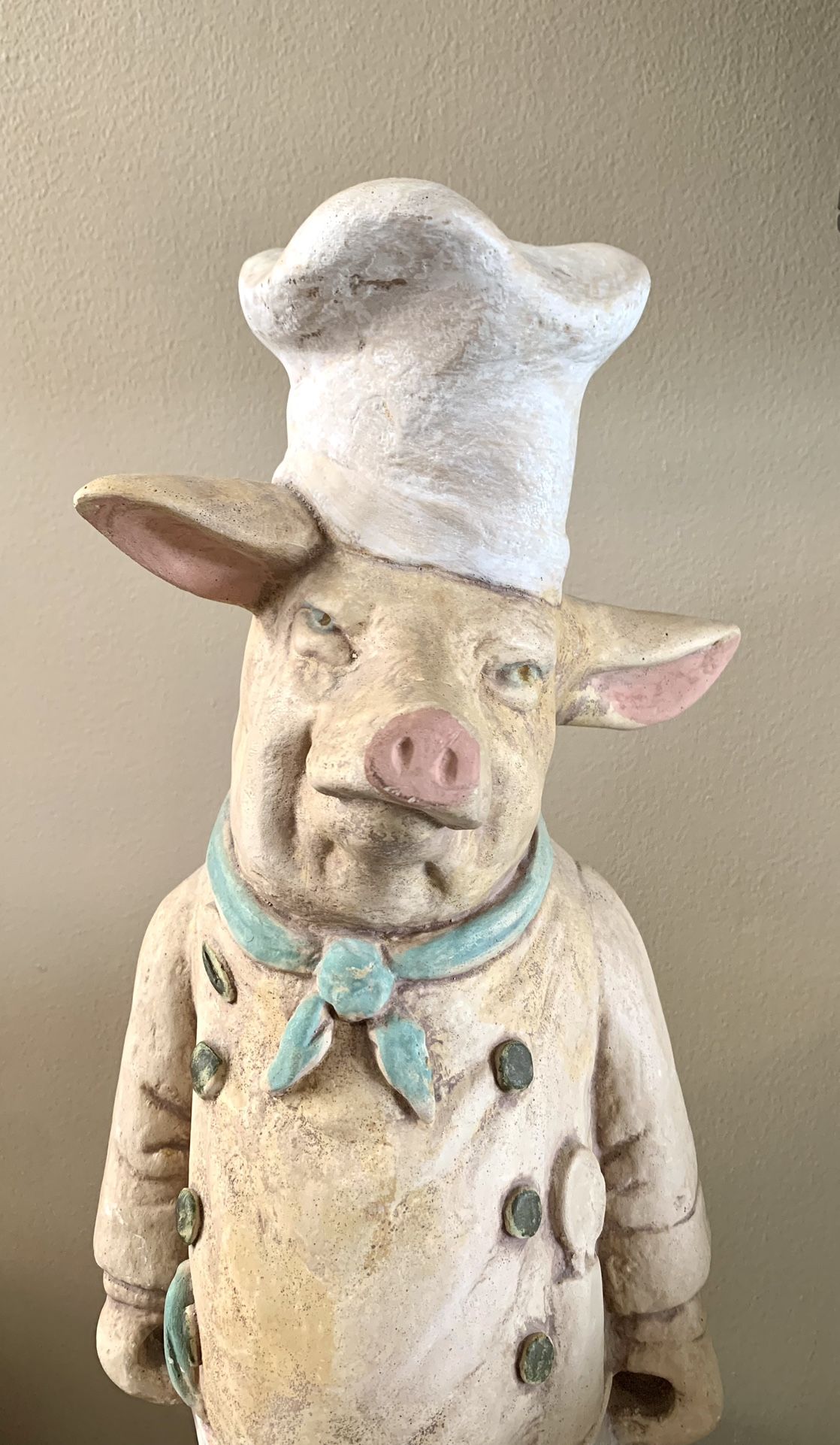 ESTATE SALE- LARGE VINTAGE MR AND MRS CHEF PIG KITCHEN STATUES