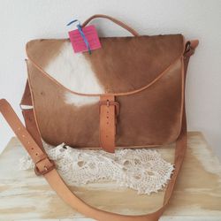 Goat Cowhide Hair Messenger Leather Bag