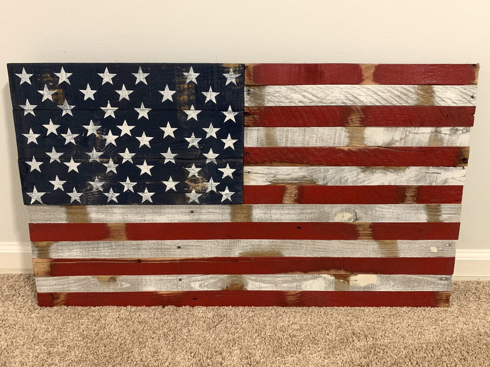 LARGE Wooden American Flag