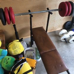 Free Weight Bench and Weights