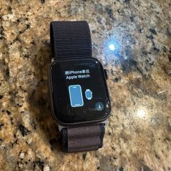 Apple Watch Series 5 44mm GPS Space Gray With Brown/black  Elastic Band 