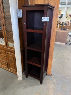 Brown narrow bookcase cube shelf (in store)