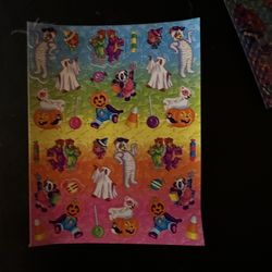 Brand New Vintage Sheet Of Lisa Frank Halloween Stickers