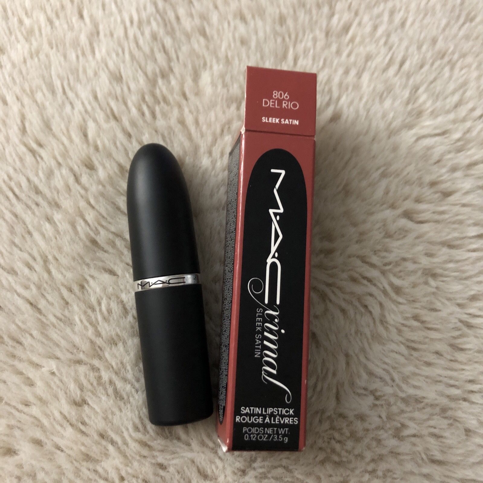 Mac Macximal Sleek Satin Lipstick 806 DEL RIO, Full Size 0.12 oz/3.5g
