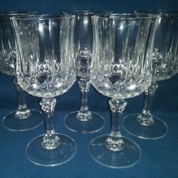 Large Heavy Crystal D'Arques Wine Glasses