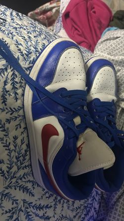 Air Jordan 1 Low Blue Red White Sneakers