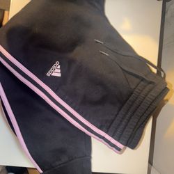 Cute Black And Pink Adidas Sweatpants 