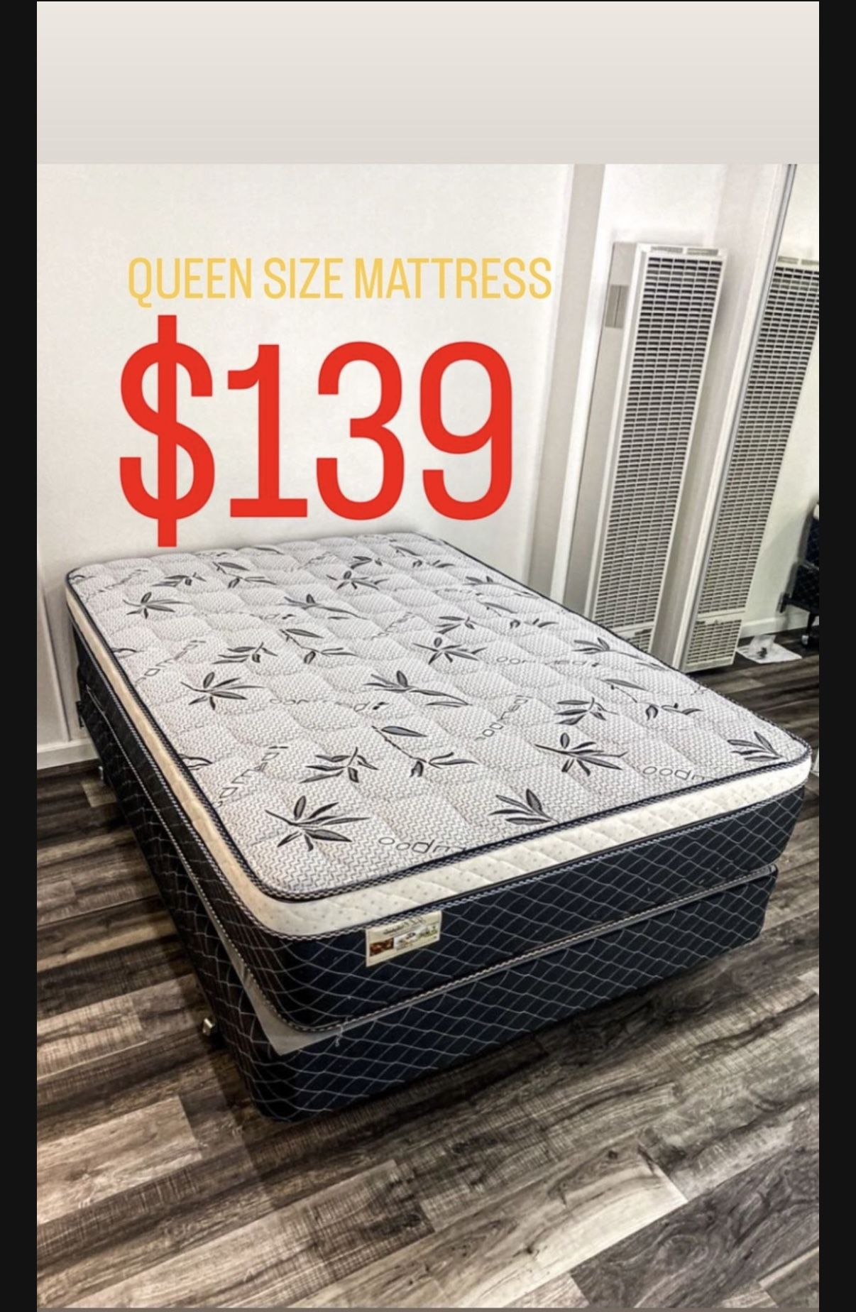 BRAND NEW PILLOW TOP MATTRESSES ✅ COLCHONES NUEVOS PILLOW TOP 💯‼️ QUEEN SIZE $140 ❌ $200 With Box Spring FULL SIZE $120 ❌ $180 With Box Spring💥