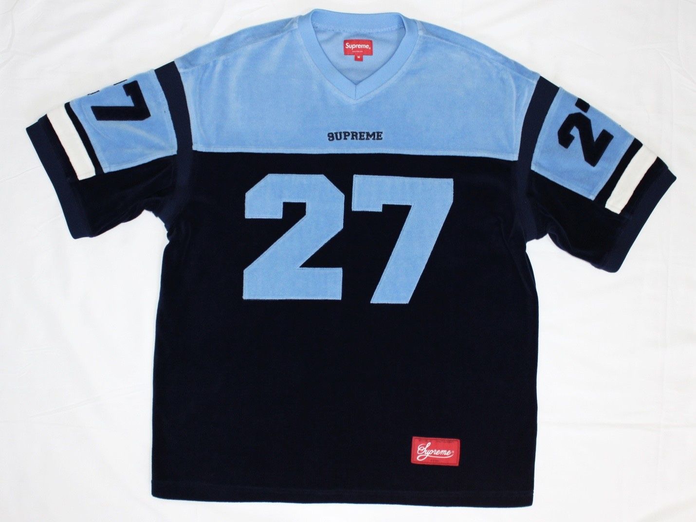 Size Medium - Supreme Velour Football Jersey Blue : FW19 *BRAND NEW*