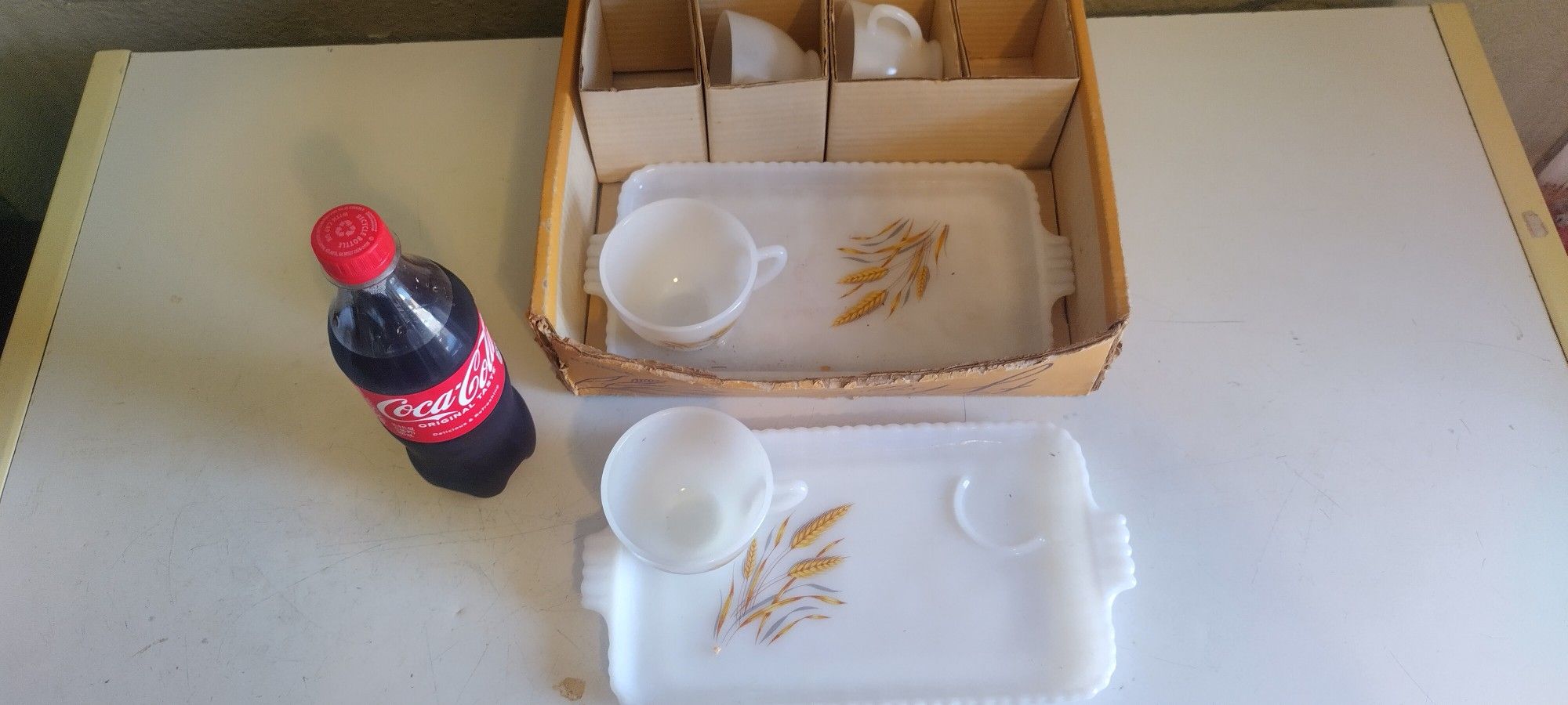 vintage antique snack set glassware