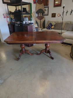 Cherry Wood Double pedestal coffee table