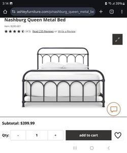 Ashley Furniture Nashburg Metal Queen Bed In Black