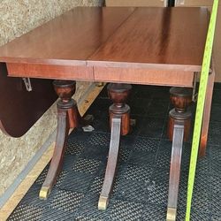 Vintage Duncan Phyfe Regency Style Mahogany Drop Leaf Pembroke Dining Table/Chairs & Sideboard