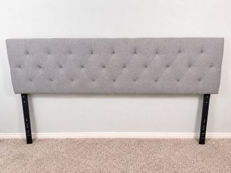 King Size Gray Tufted Upholstered Headboard Like New