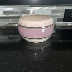 Purple Cream Ceramic Bowl Planter Pot 