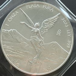 1 ONZA PLATA PURA 2023 Ley .999. Mexico Libertad .999 Fine Silver Coin 