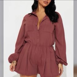 Fashion Nova | Business Casual Romper - Marsala