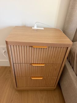 New Oak color bed nightstand $100 brand new never used