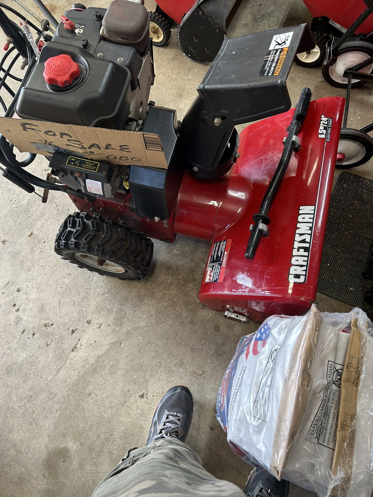 24 inch two stage craftsman snowblower electric start
