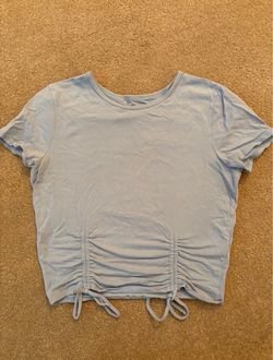 Baby Blue Ruched Crop Top