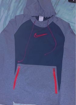 Blue grey and red Nike hoodie