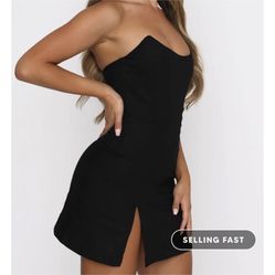 White Fox Black Mini Dress 