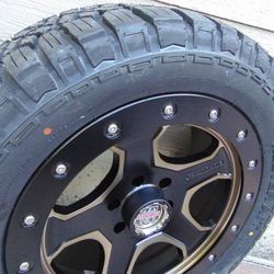 20X9 Satin Black and Bronze Centerline Rims 285 50 20 A/T Tire *6 LUG* 