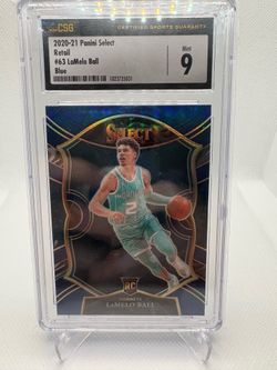 2020-21 Panini Select LaMelo Ball Blue Concourse Prizm RC #63 CSG 9
