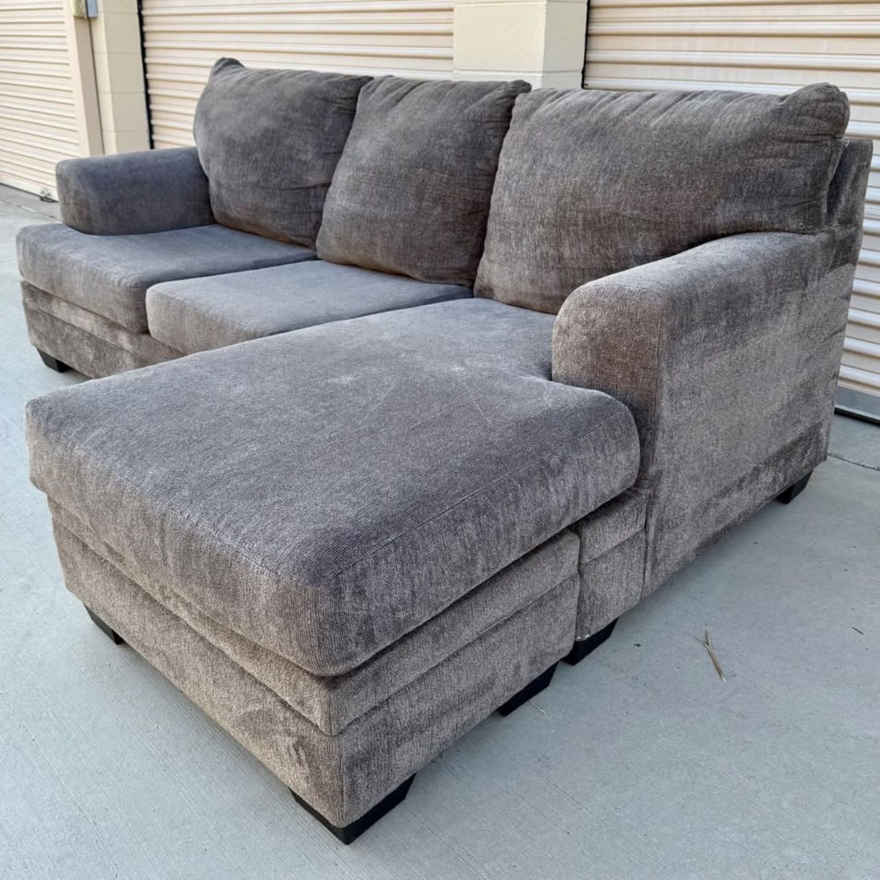 Ashley’s Charcoal Reversible Chaise Sectional Sofa Couch