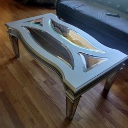Silver, Mirrored Coffee Table 