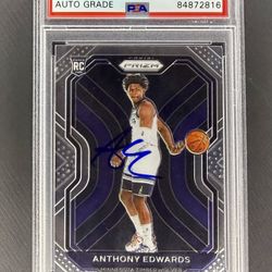 Anthony Edwards 2020-21 Panini Prizm #258 RC Rookie Auto 10 PSA/DNA Authentic