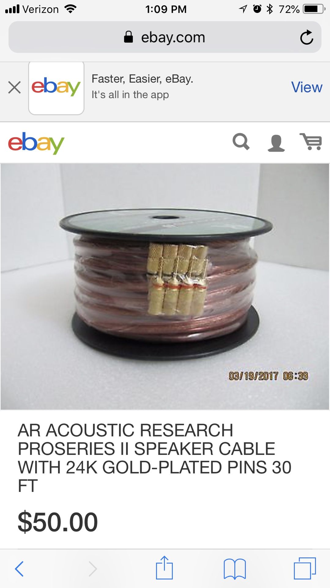 Acoustic Research Proseries II 12 gauge speaker wire