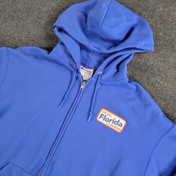 Florida Gators Hoodie Mens L Large Blue Orange Champion Sweatshirt