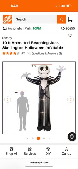 Jack Skellington Nightmare Before Christmas Inflatable