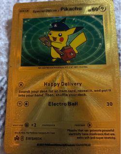 Special delivery, Pikachu gold plane card