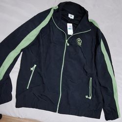 Vintage LRG Windbreaker NEW BLACK N OLIVE GREEN.